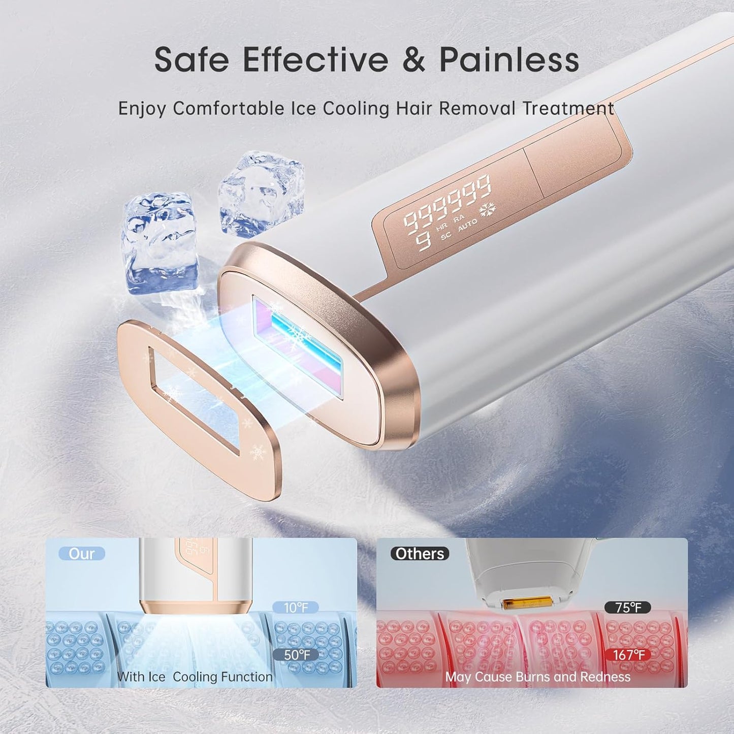 Dluxe Ave. Aopvui Laser Hair Removal for Women and Men IPL Permanent At Home Hair Removal Device with Ice Cooling Function 999990+ Flashes Painless Hair Removal for FaceArmpits Legs Arms Bikini Line