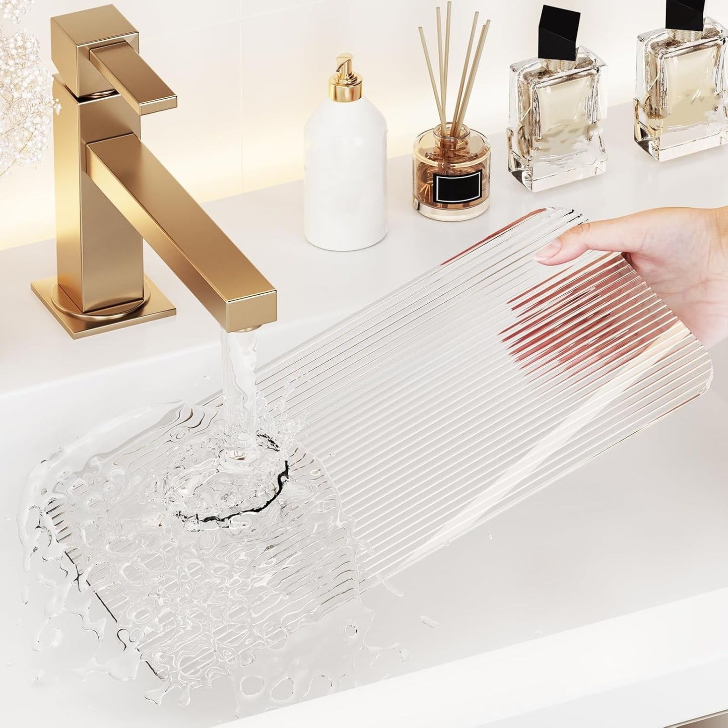 Dluxe Ave. Oifecsie Bathroom Organizer Countertop 2 Tier Cosmetic Skincare Perfume Organizer Bathroom Counter Makeup Perfume for Dresser Vanity Tray Kitchen Spice Rack for Storage Shelf