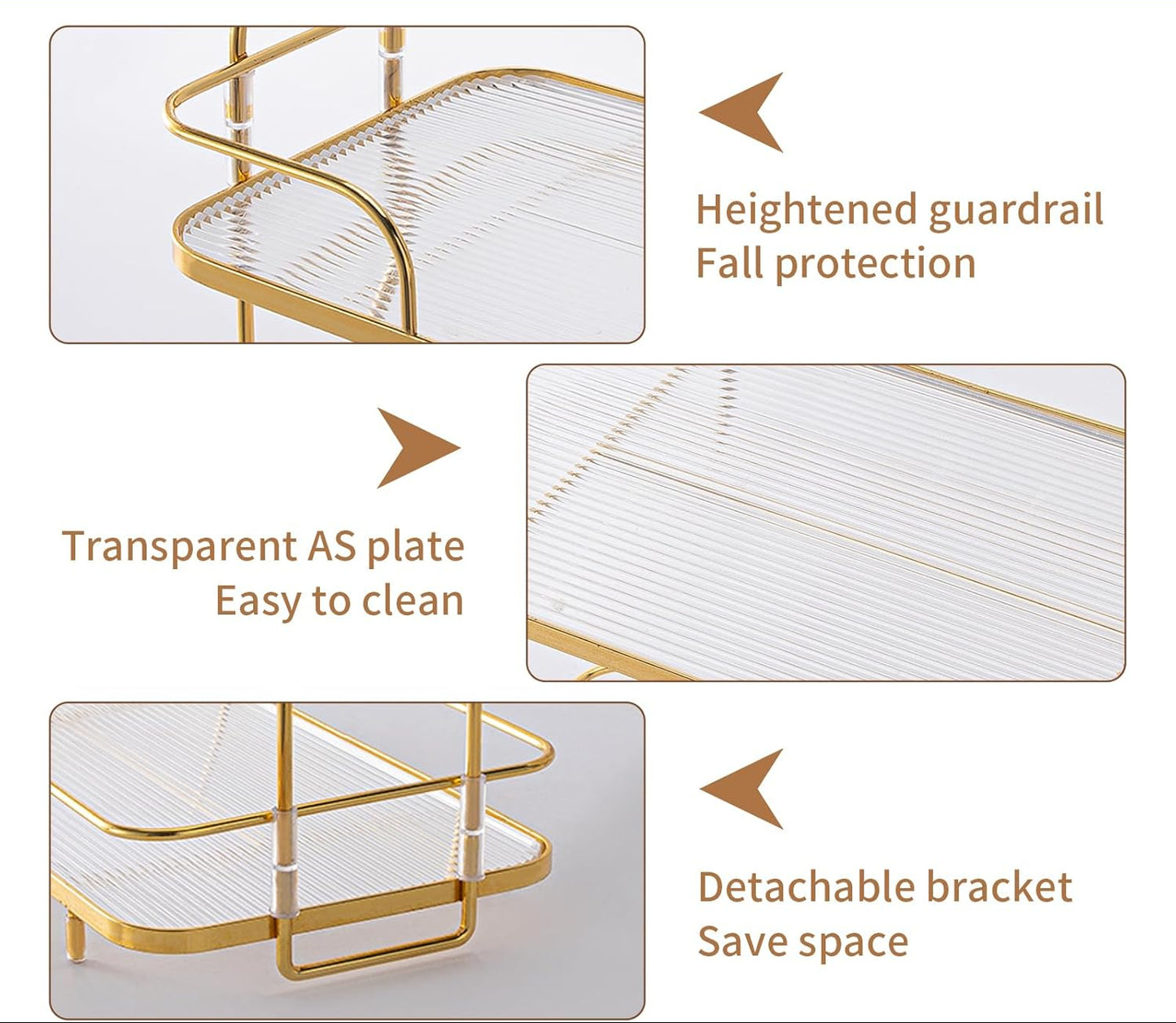 Dluxe Ave. Oifecsie Bathroom Organizer Countertop 2 Tier Cosmetic Skincare Perfume Organizer Bathroom Counter Makeup Perfume for Dresser Vanity Tray Kitchen Spice Rack for Storage Shelf