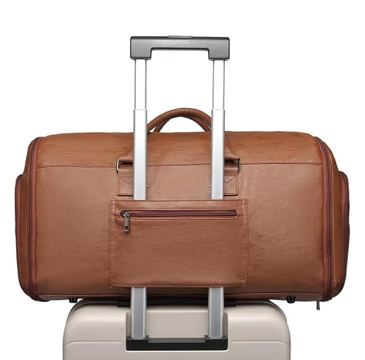 Dluxe Ave. Convertible Travel Duffel Bag/ 2 in 1 Hanging Suitcase Suit/ Business Travel Bag/ Brown