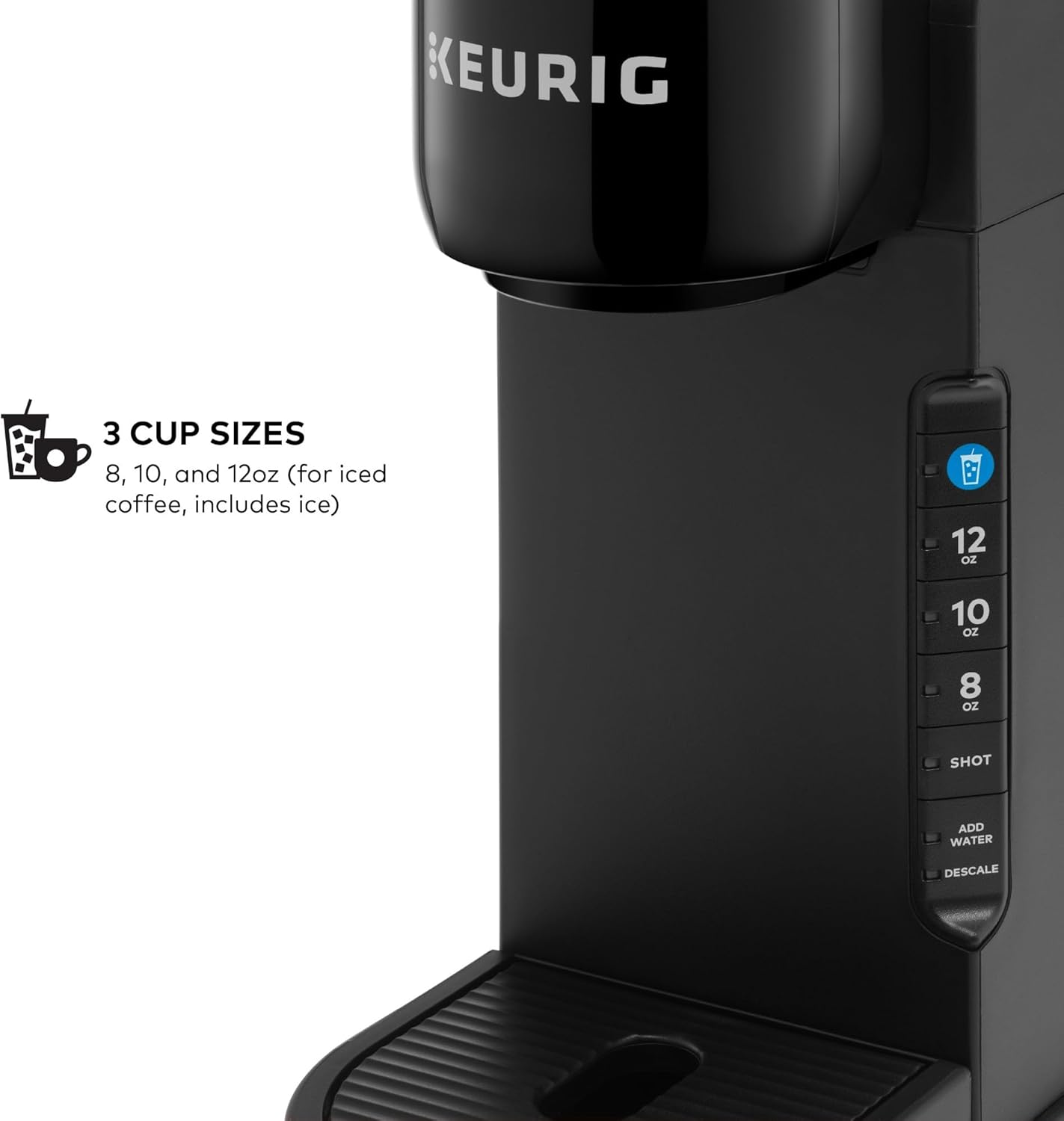 Dluxe Ave. Keurig K-Café Barista Bar Single Serve Coffee Maker and Frother with 3 Brew Black