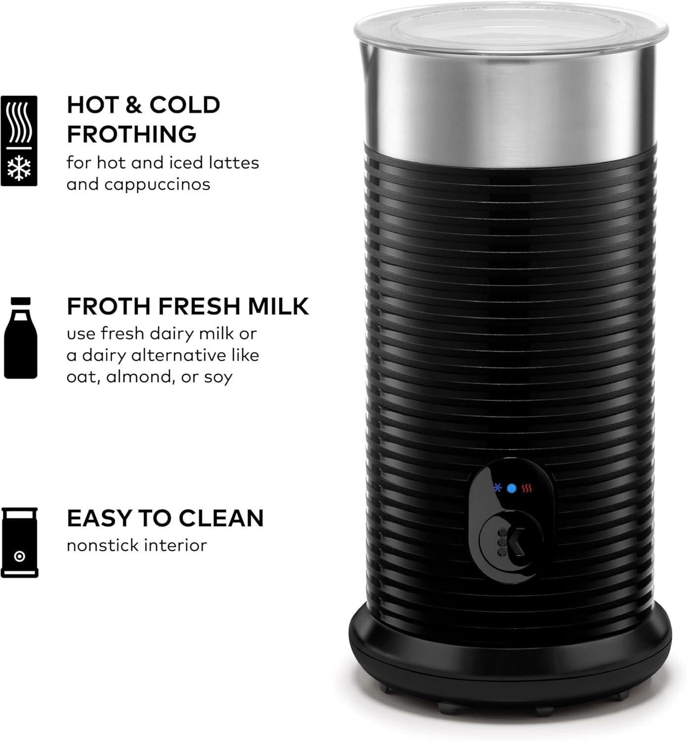 Dluxe Ave. Keurig K-Café Barista Bar Single Serve Coffee Maker and Frother with 3 Brew Black