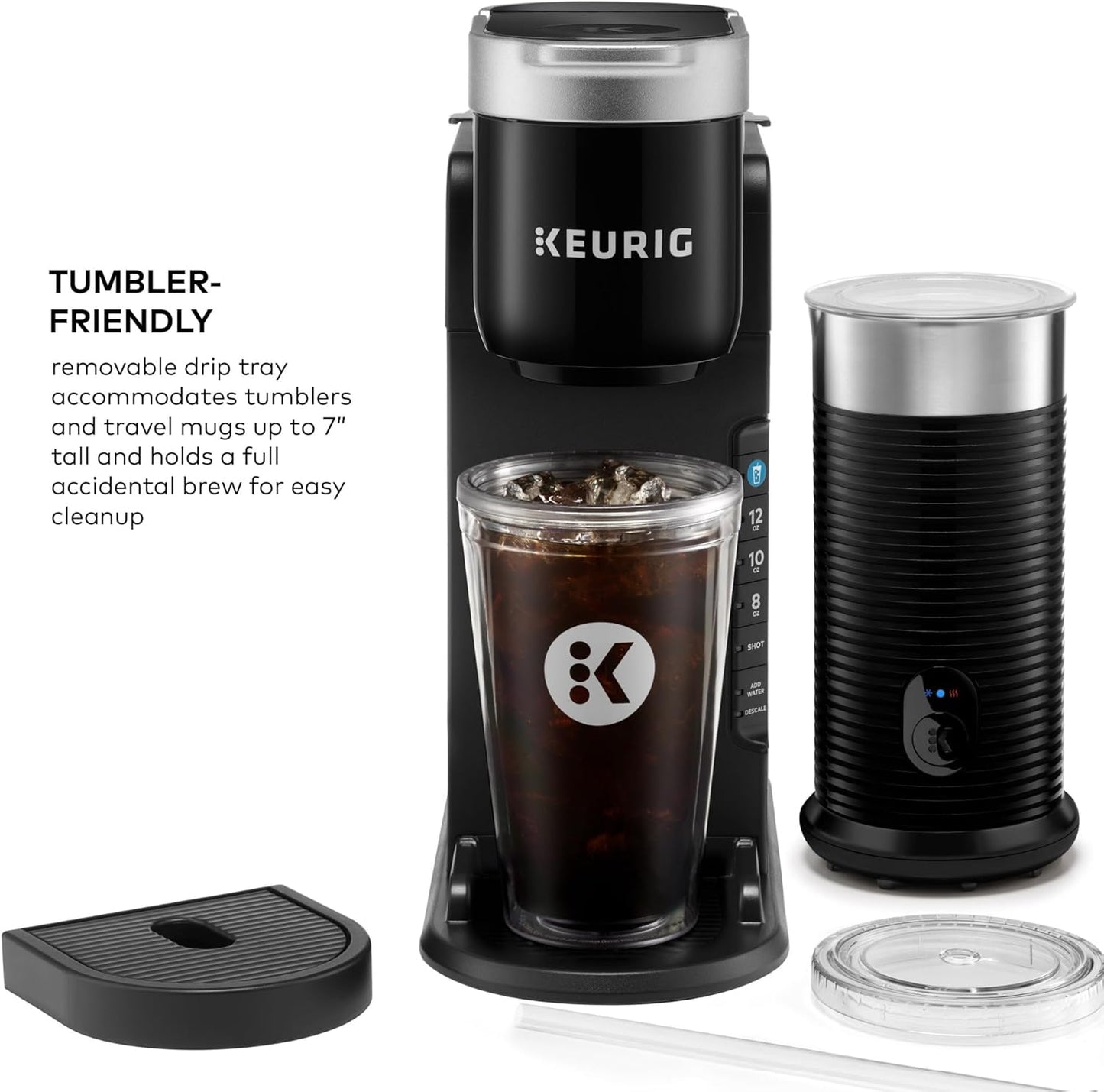Dluxe Ave. Keurig K-Café Barista Bar Single Serve Coffee Maker and Frother with 3 Brew Black