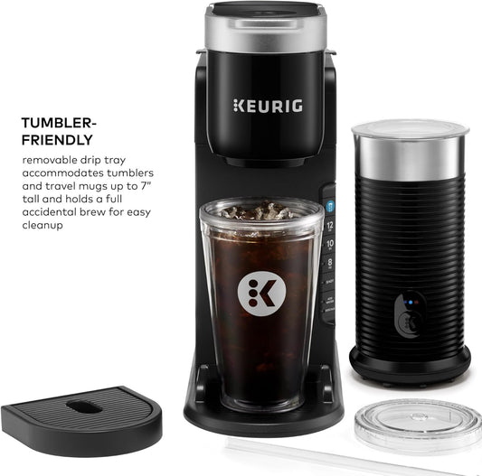 Dluxe Ave. Keurig K-Café Barista Bar Single Serve Coffee Maker and Frother with 3 Brew Black