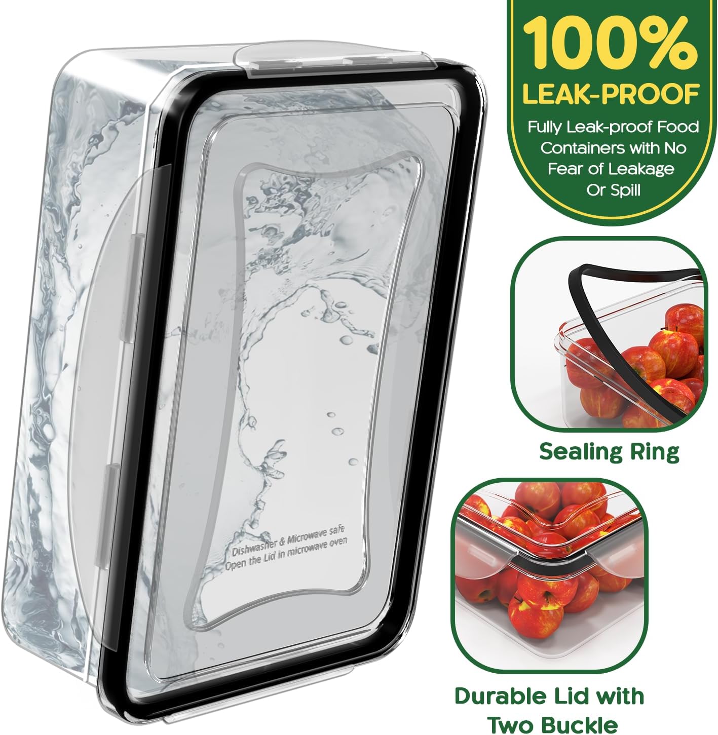 Dluxe Ave. 52 Pack Large Food Storage Containers with Lids/Total 640 Oz 85 OZ to Small Box(26 Boxes26 Lids)