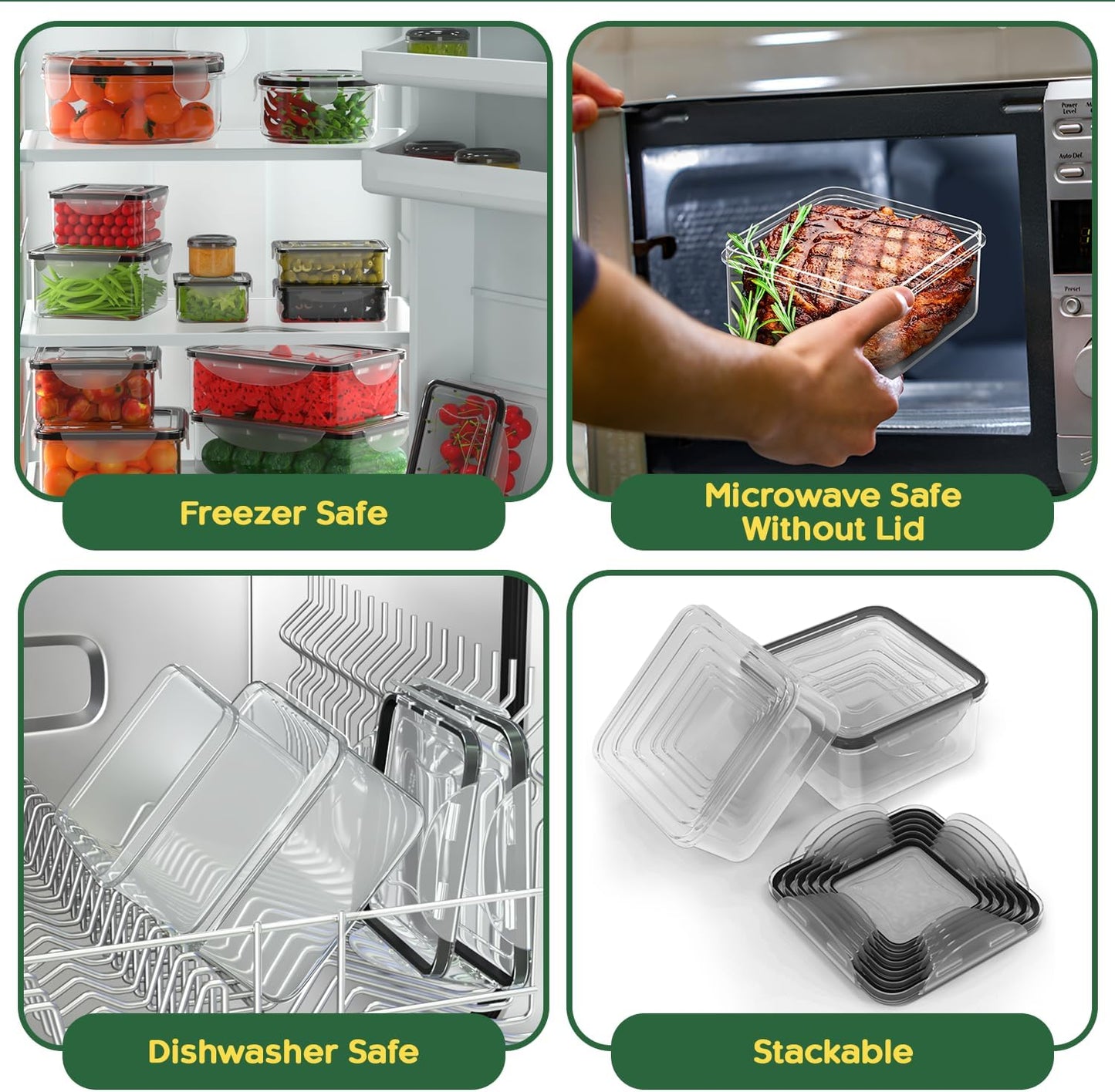 Dluxe Ave. 52 Pack Large Food Storage Containers with Lids/Total 640 Oz 85 OZ to Small Box(26 Boxes26 Lids)