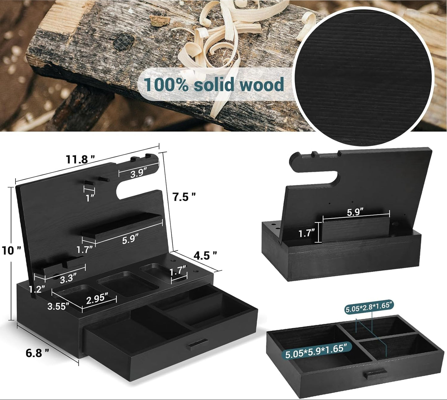 Dluxe Ave. Phone Docking Station Nightstand Organizer