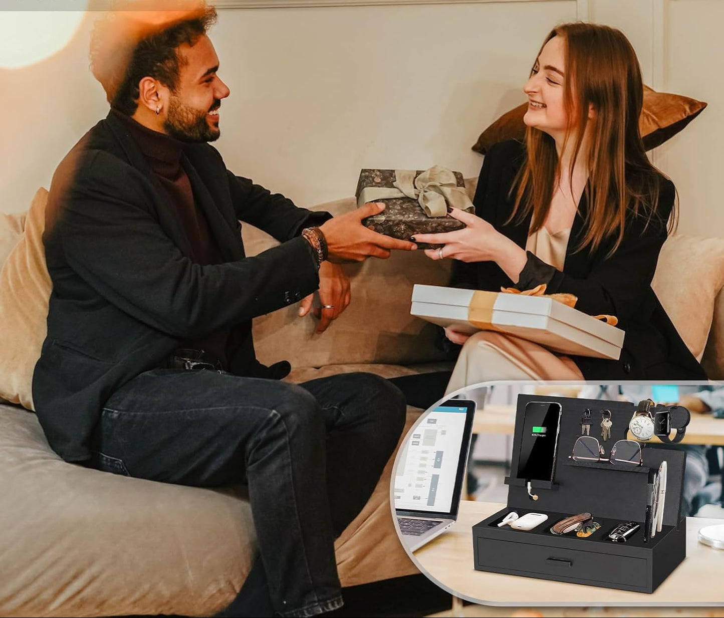 Dluxe Ave. Phone Docking Station Nightstand Organizer