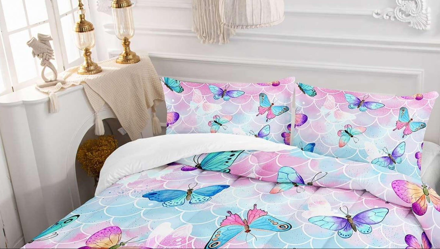 Dluxe Ave. ( FULL ) 3 Pcs Comforter and Bedding Set/  Pink