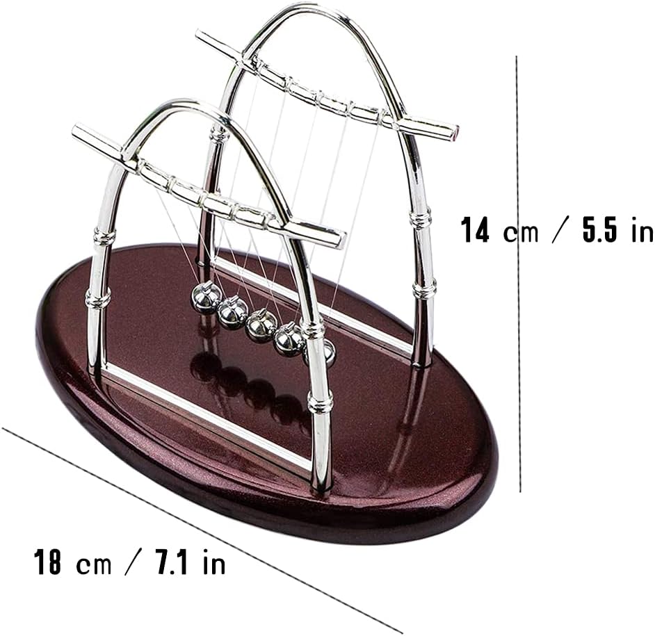 Dluxe Ave. Cradle Balance Ball Classic Science Physics Pendulum,  (Arch Shape)