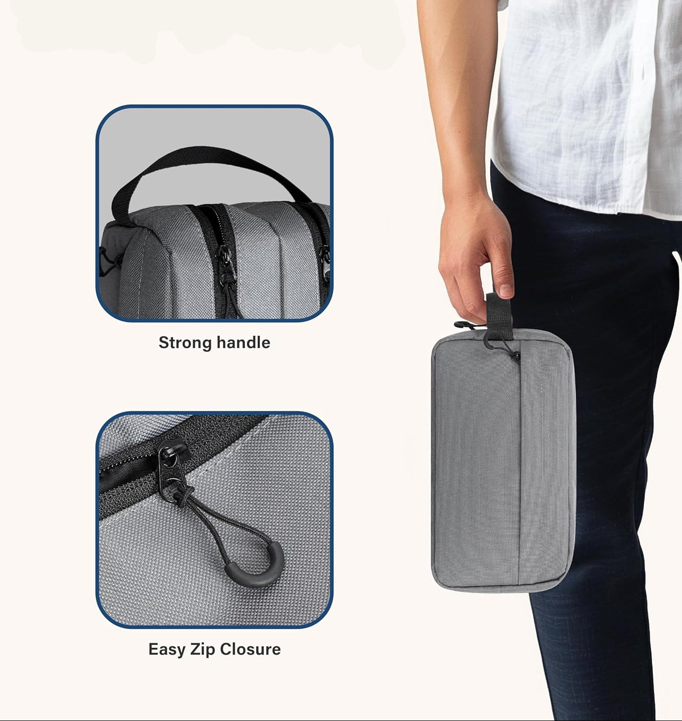 Dluxe. Ave. Mens Travel Toiletry Bag/ Gray