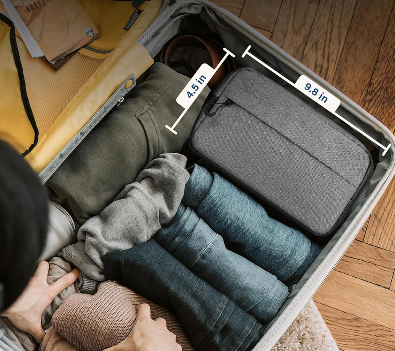 Dluxe. Ave. Mens Travel Toiletry Bag/ Gray