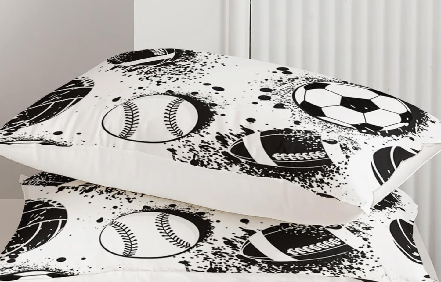Dluxe Ave. ( FULL ) 3 Pcs Comforter Set, Black & White