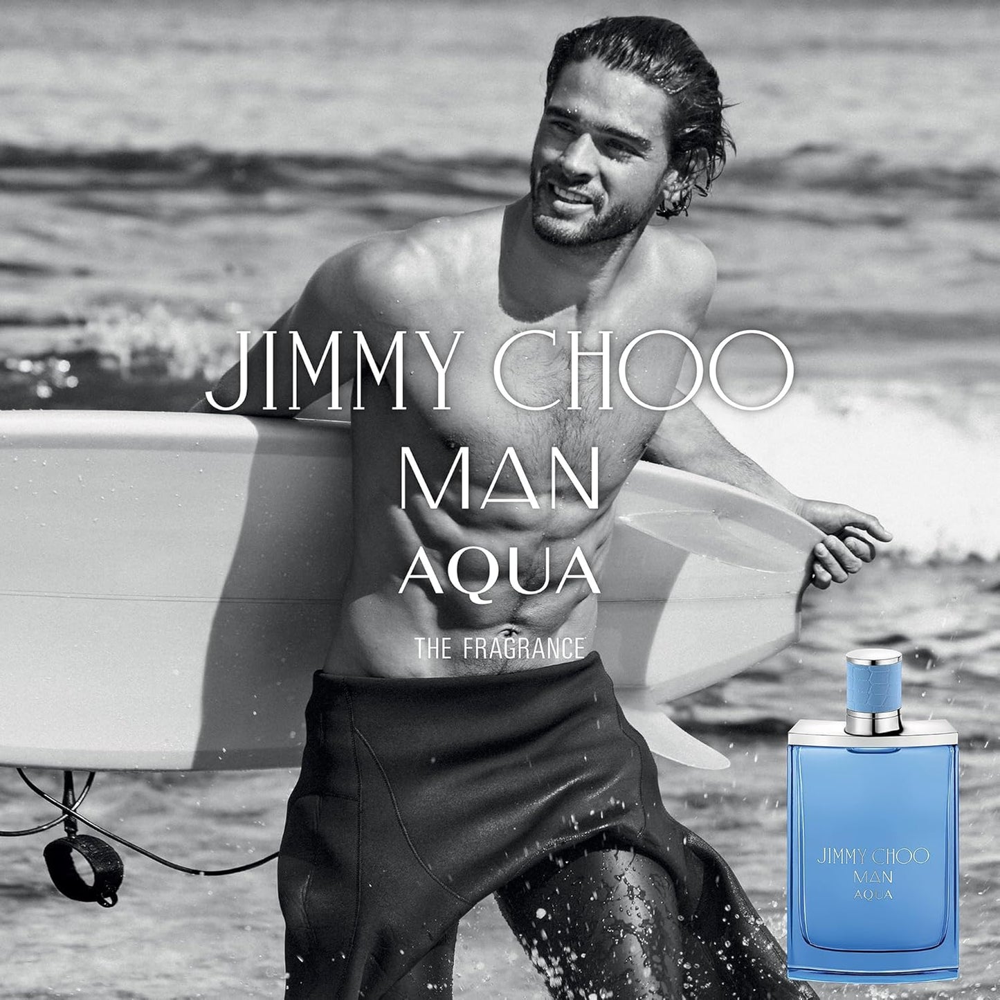 Dluxe Ave. JIMMY CHOO Man Aqua Jumbo Eau de Toilette Spray - Long Lasting Fragrance with notes of Grapefruit Geranium & Salty Moss - Sweet & Woody - 6.7 fl. oz.