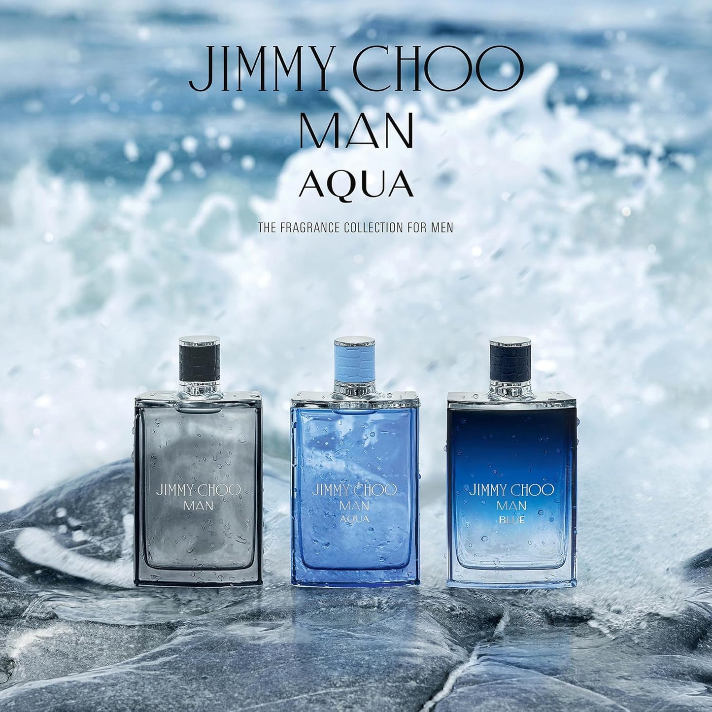 Dluxe Ave. JIMMY CHOO Man Aqua Jumbo Eau de Toilette Spray - Long Lasting Fragrance with notes of Grapefruit Geranium & Salty Moss - Sweet & Woody - 6.7 fl. oz.
