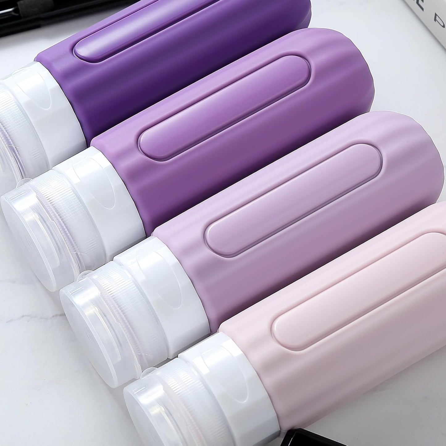 Dluxe Ave. Travel Bottles for Toiletries/ TSA Approved/ Silicone BPA Free/ 3oz Leak Proof/ 4 Pack