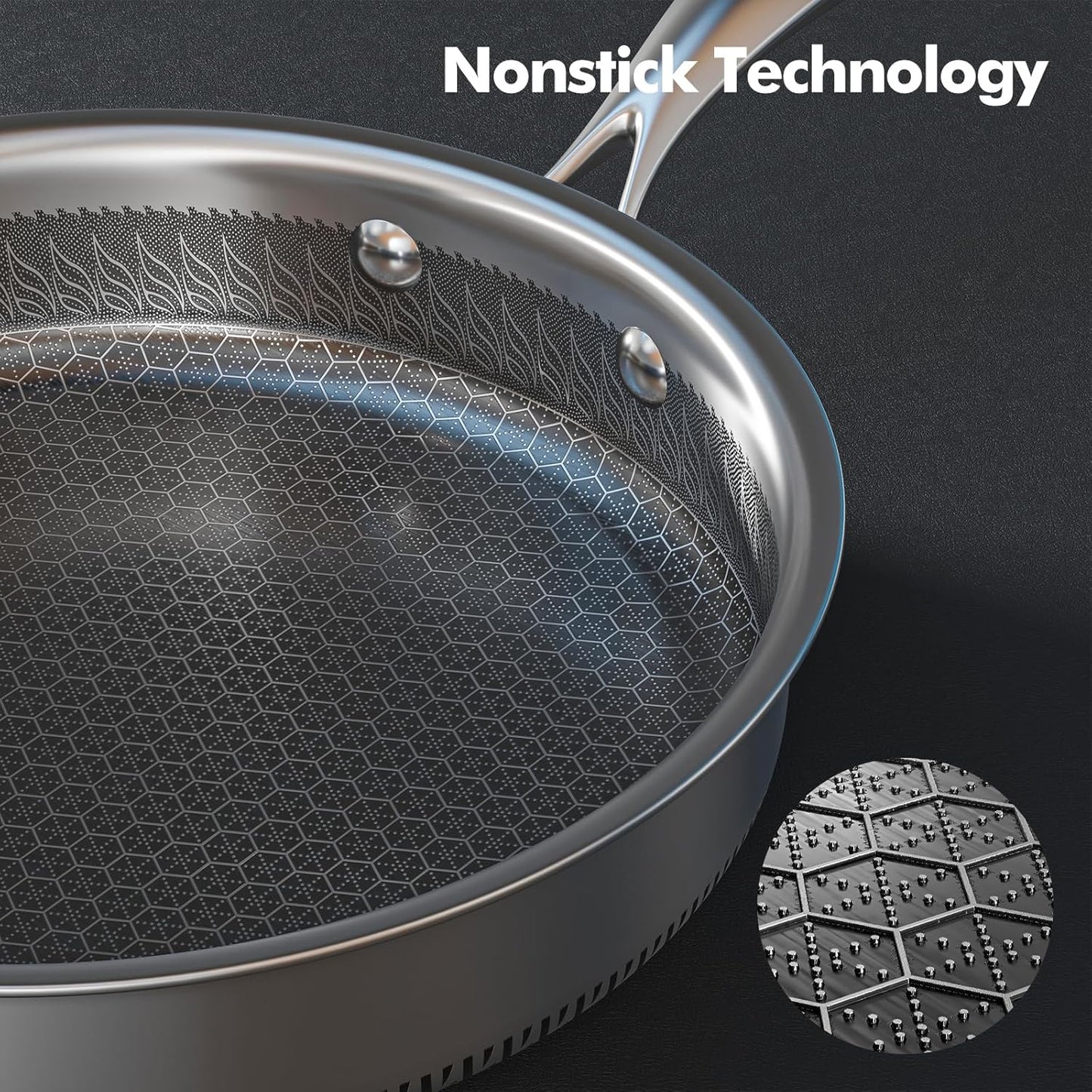 Dluxe Ave. AuFranc® Hybrid Nonstick Stainless Steel Pots and Pans Set Induction Cookware