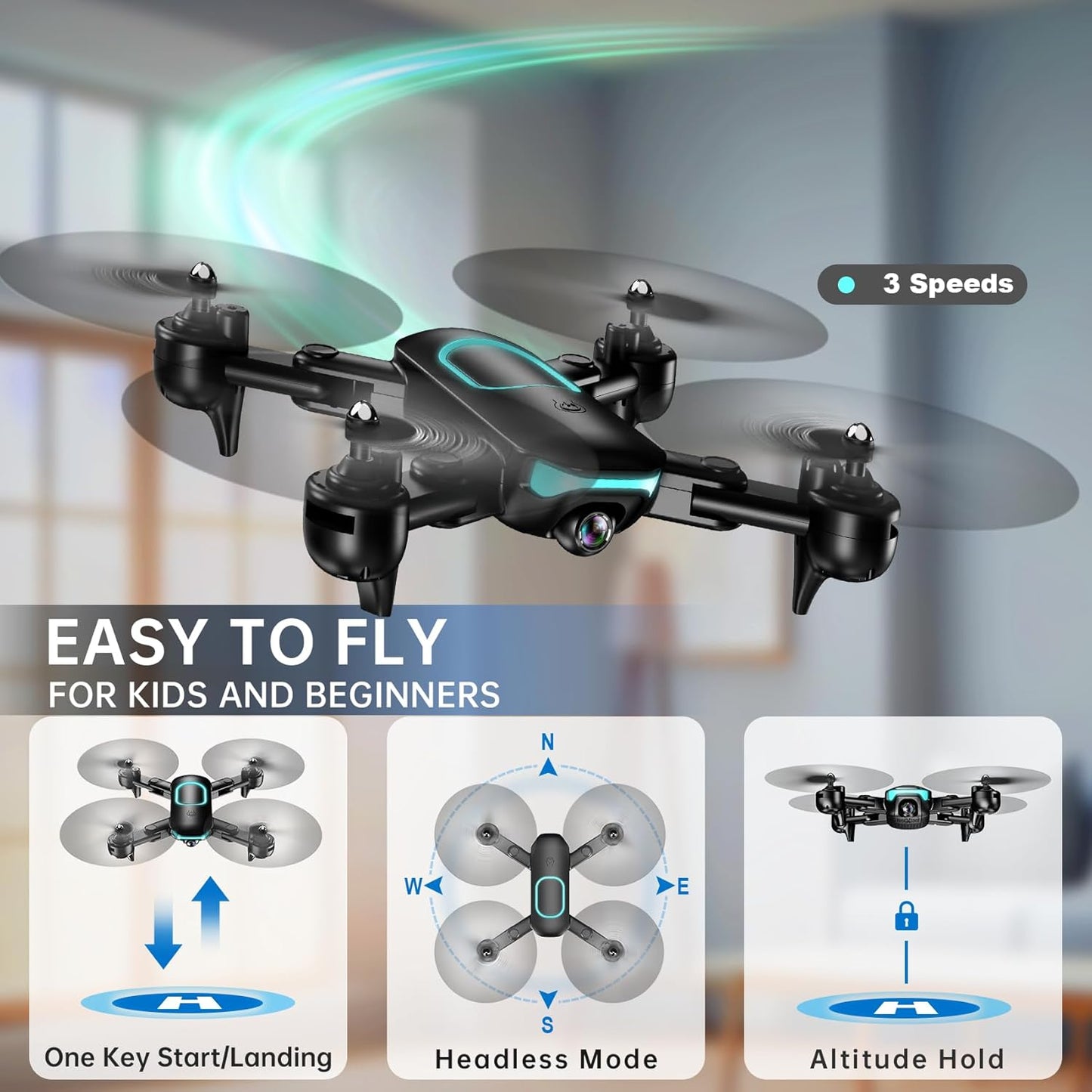 Dluxe Ave. Drone with Camera/ Foldable Drone for Kids Adults/ 1080P FPV Camera