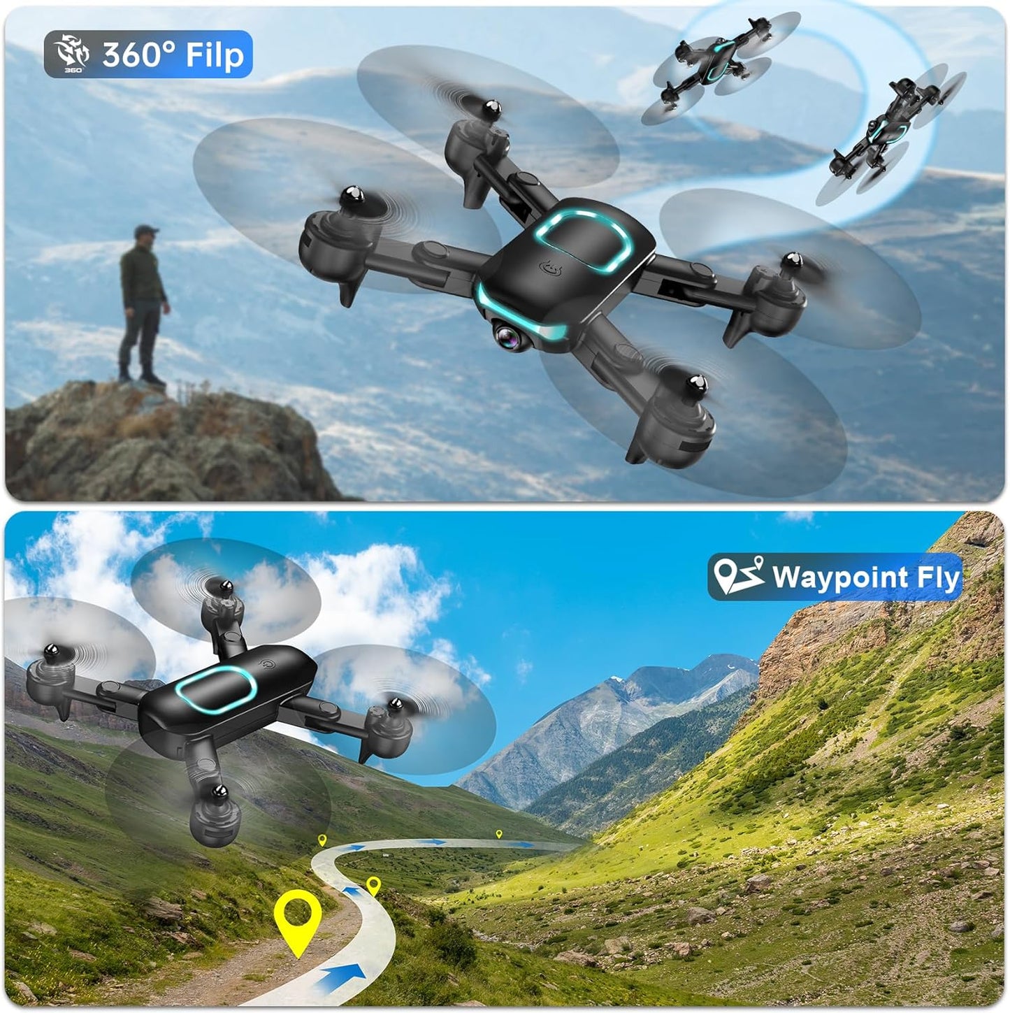 Dluxe Ave. Drone with Camera/ Foldable Drone for Kids Adults/ 1080P FPV Camera