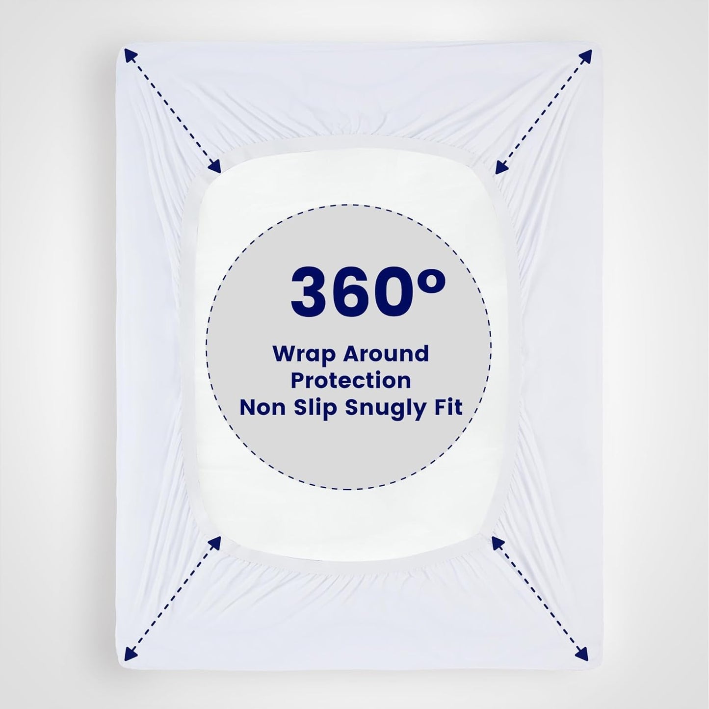 Dluxe Ave. ( QUEEN ) Waterproof Mattress Topper Cooling Pad, White