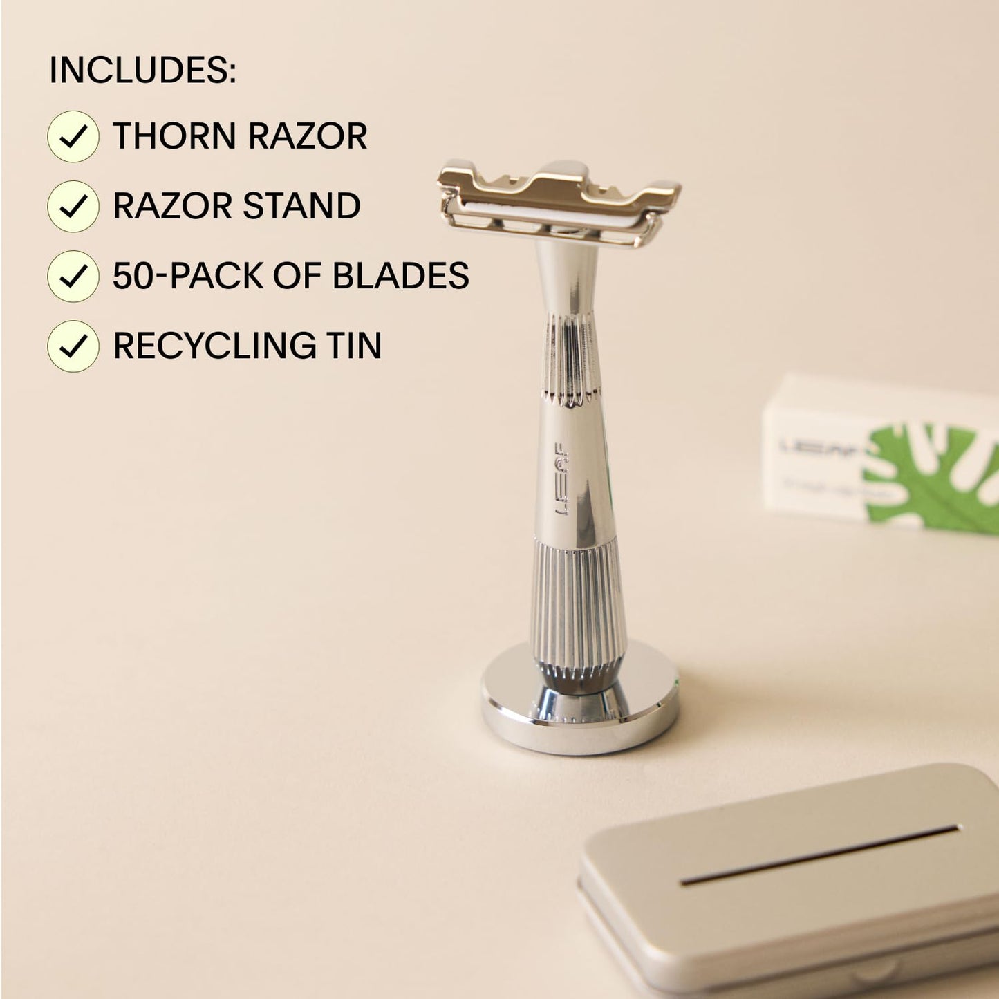 Dluxe Ave.  Razor Set Rose/ Matching Stand/ Gold