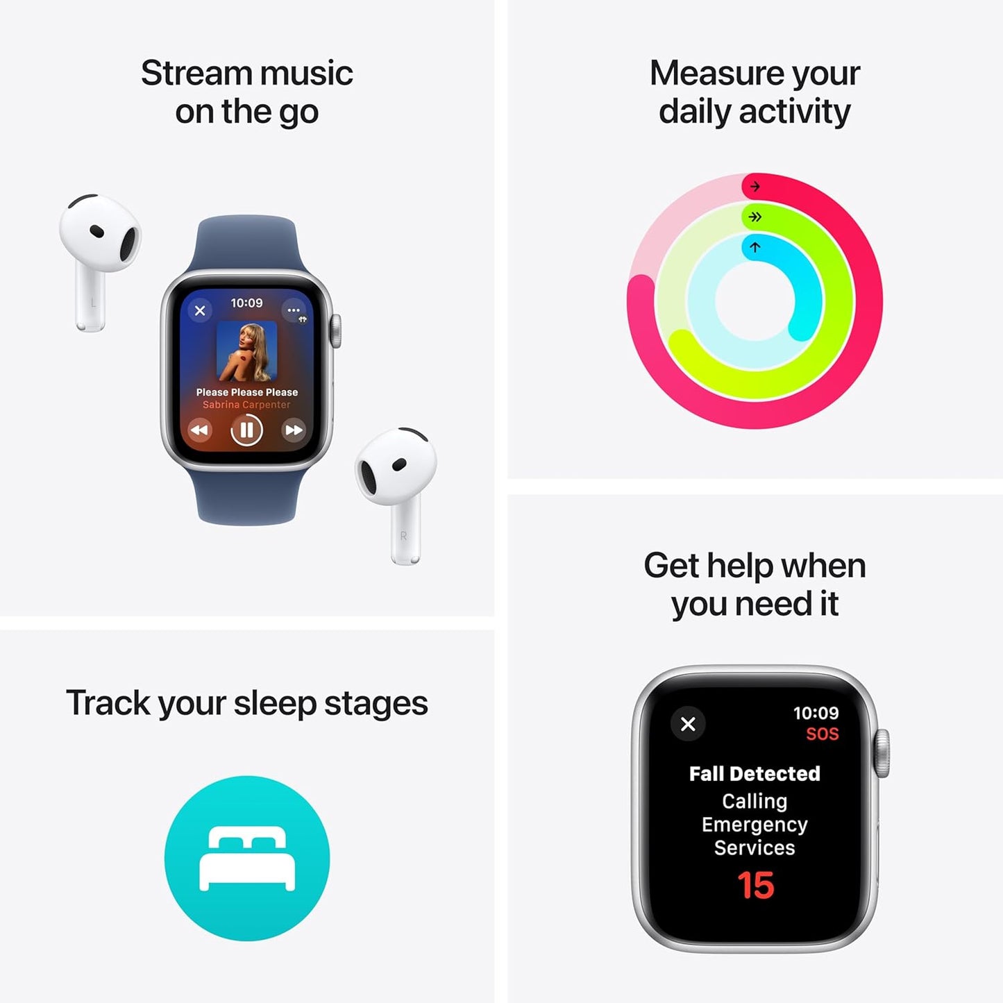 Dluxe Ave. Apple Watch SE (2nd Gen) [GPS 40mm] Smartwatch with Midnight Aluminum Case with Midnight Sport Band M/L. Fitness & Sleep Tracker Crash Detection Heart Rate Monitor