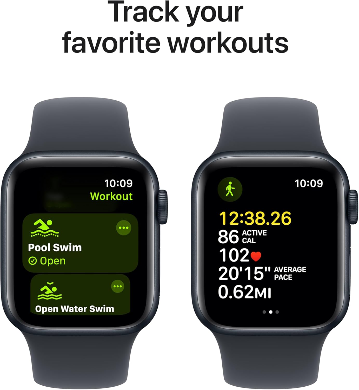 Dluxe Ave. Apple Watch SE (2nd Gen) [GPS 40mm] Smartwatch with Midnight Aluminum Case with Midnight Sport Band M/L. Fitness & Sleep Tracker Crash Detection Heart Rate Monitor