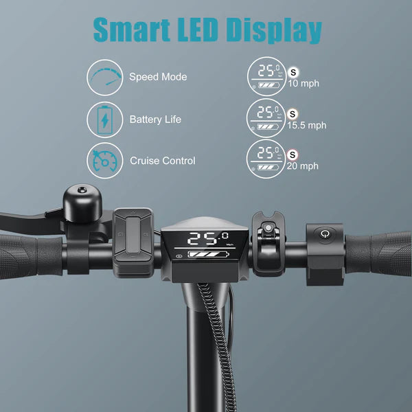 Dluxe Ave. Caroma Electric Scooter Adults 350W Max 20 Miles & 20 Mph 9" Solid Tires Electric Scooters for Adults Height Adjustable E Scooter Adults Foldable Commuting Scooter Electric 265Lbs Load Black