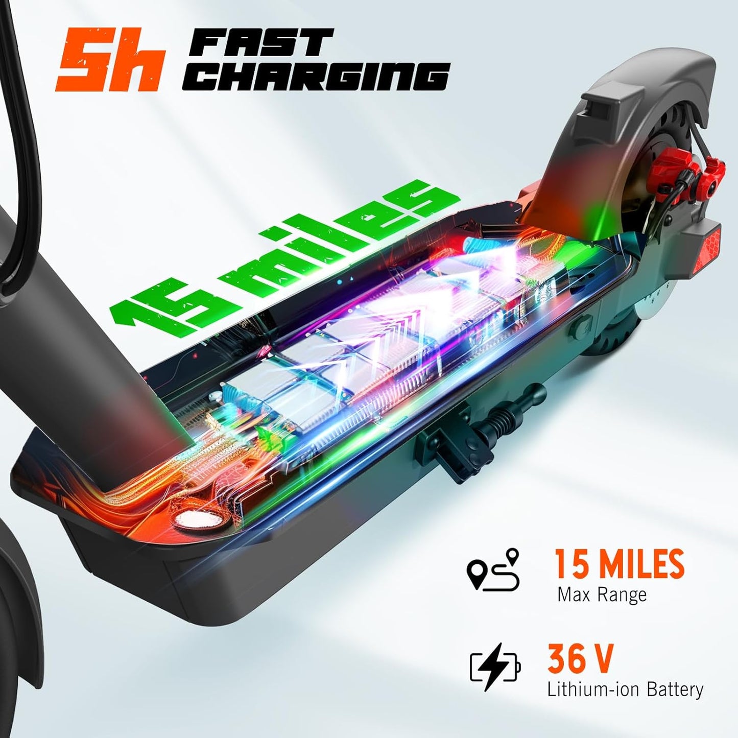 Dluxe Ave. SISIGAD Electric Scooter Adults Peak 500W Motor 8.5" Solid Tires 19Mph Speed Long Miles Range Scooter Electric for Adults Foldable E-Scooter for Commuting with Double Braking System APP Control