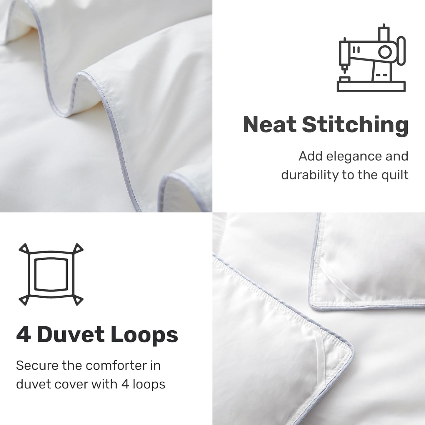 Dluxe Ave. ( FULL/ QUEEN ) Goose Feather Down Comforter/ Lightweight Down Fiber Duvet Insert Cloud/ Fluffiness Fiber/ White