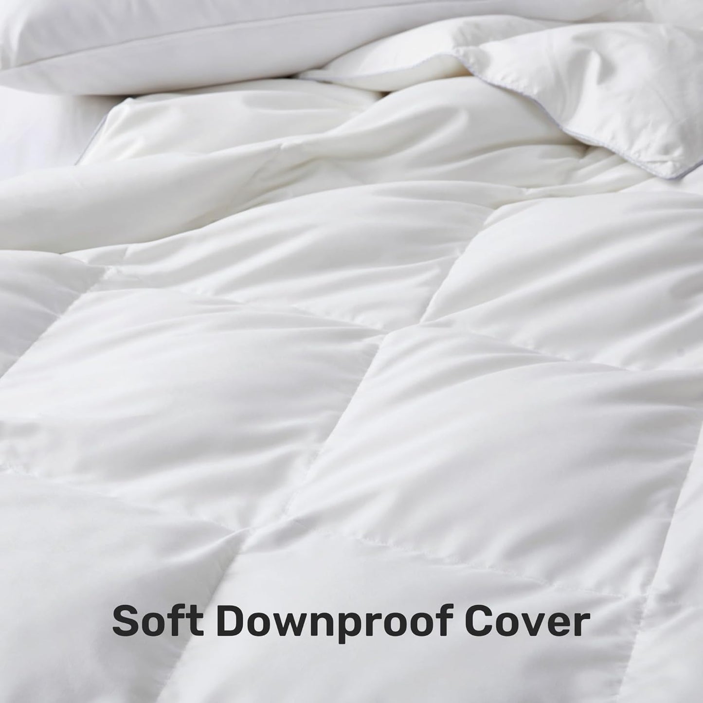 Dluxe Ave. ( FULL/ QUEEN ) Goose Feather Down Comforter/ Lightweight Down Fiber Duvet Insert Cloud/ Fluffiness Fiber/ White