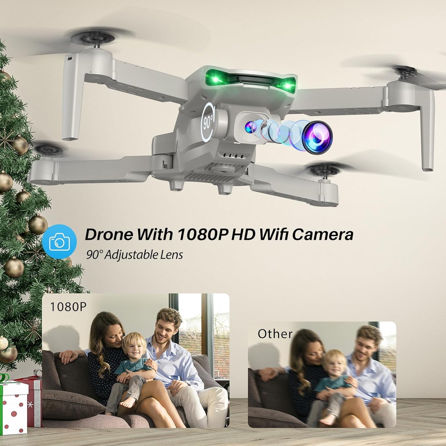 Dluxe Ave. Drone With 1080P FPV Camera for Adults/ Quadcopter Foldable Mini With One Key Start