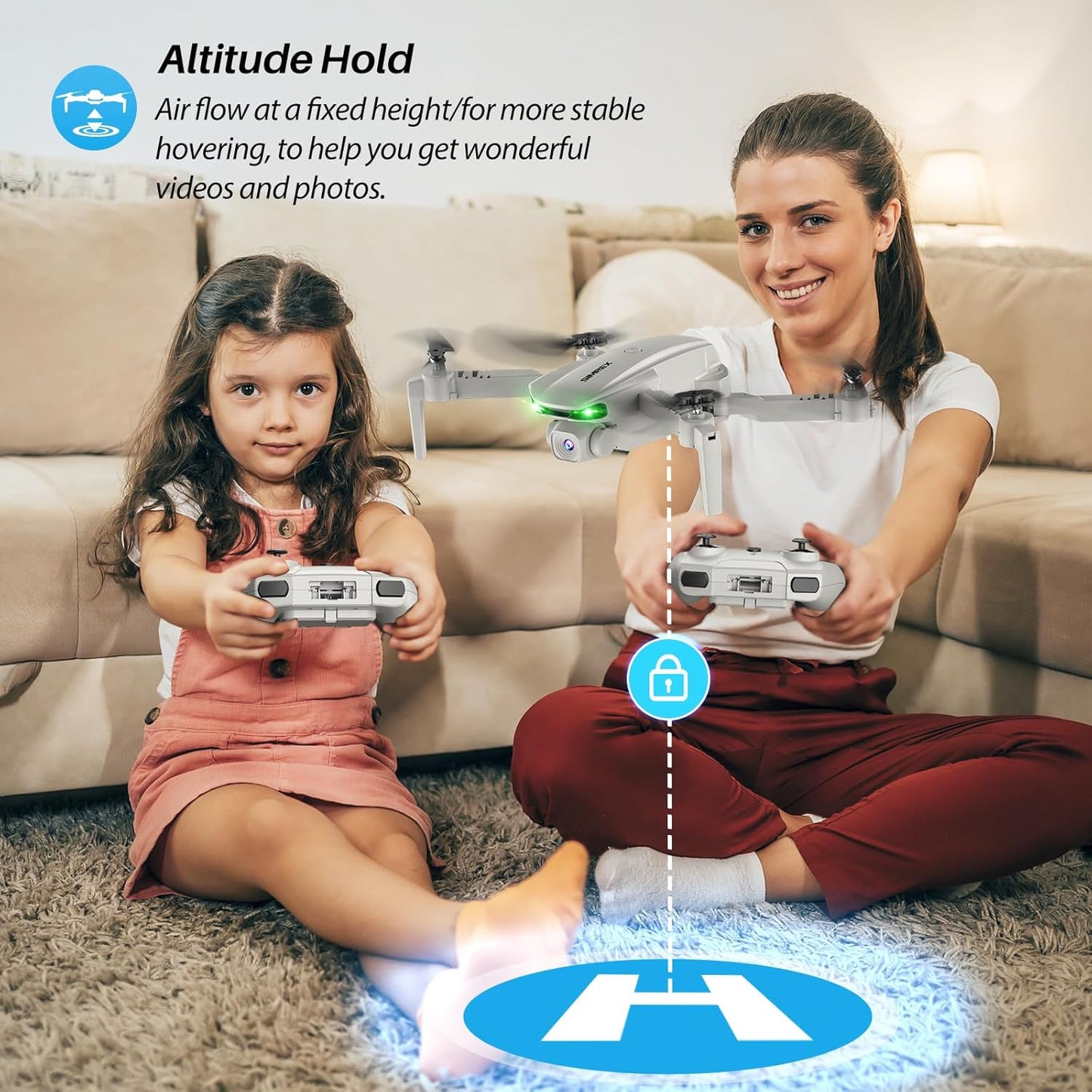 Dluxe Ave. Drone With 1080P FPV Camera for Adults/ Quadcopter Foldable Mini With One Key Start