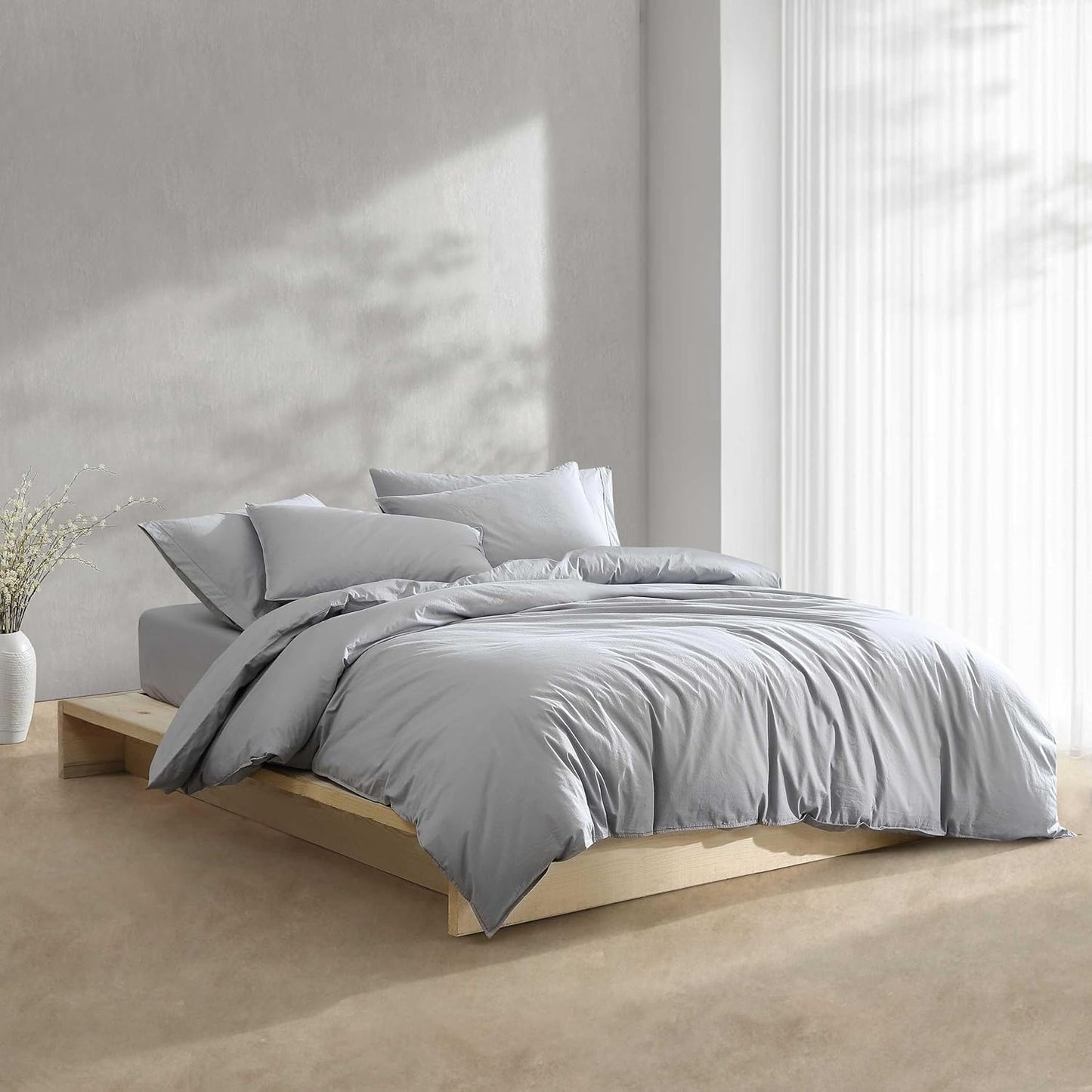 Dluxe Ave. ( QUEEN ) 3 Pcs Calvin Klein {Duvet Cover} Set/  Steel Blue