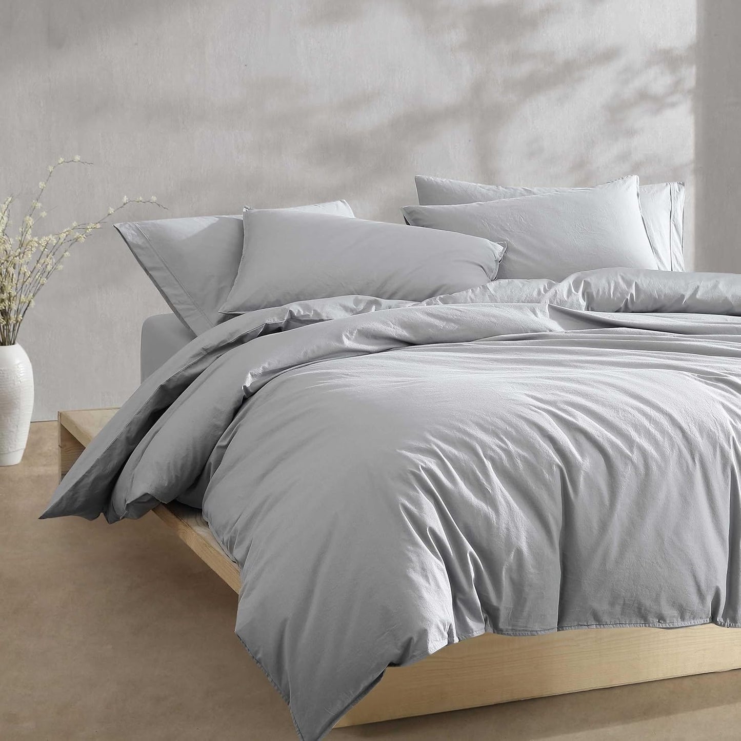 Dluxe Ave. ( QUEEN ) 3 Pcs Calvin Klein {Duvet Cover} Set/  Steel Blue