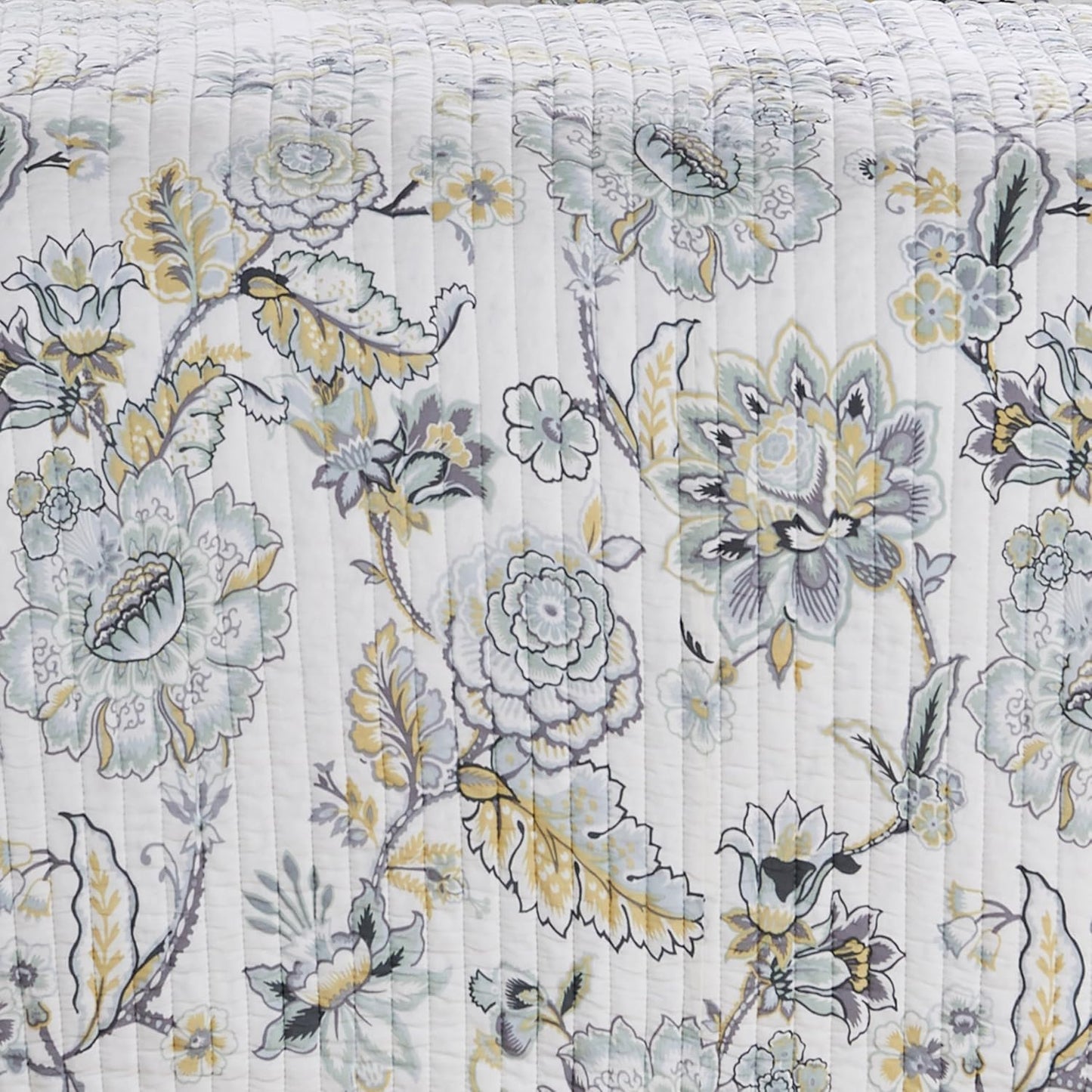 Dluxe Ave. ( TWIN ) 2 Pcs Ophelia Spa Quilt Set, Quilt (68x86in.) and Sham (20x26in.), Reversible, Rayon/Cotton