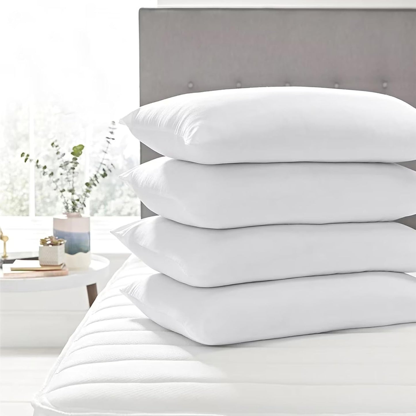 Dluxe Ave. ( STANDARD ) Comfy Pillows, set of 4, { SOFT/ THIN }（20x26in ）