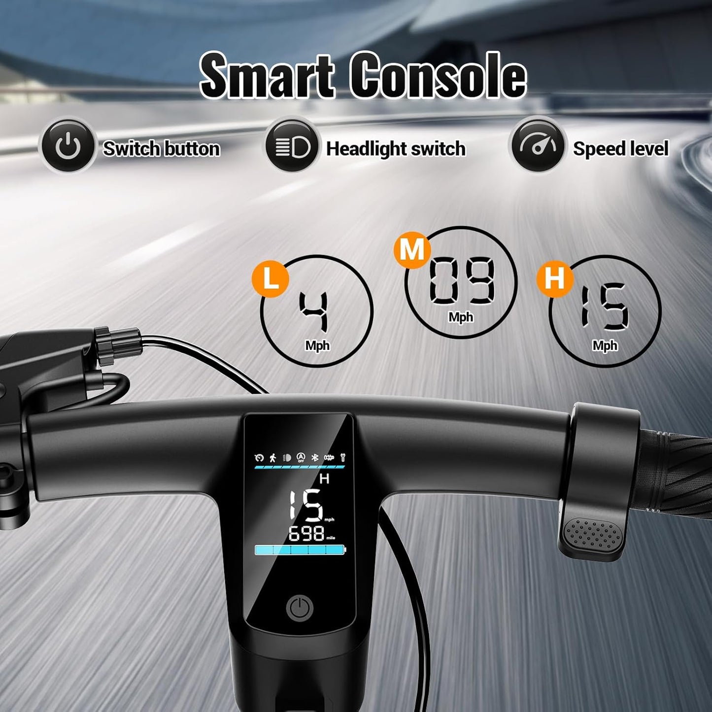 Dluxe Ave. TST Folding Electric Scooter for Adults 10" Solid Rear Tires E-Scooter 30 Miles Max Range Electric Scooter Adults 19 Mph Commute Adult Scooter with App Control Cruise Control and Smart Headlight
