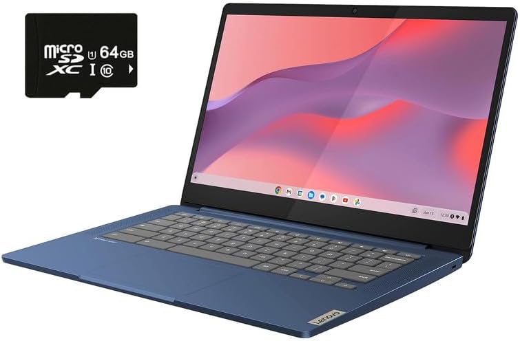 Dluxe Ave. Lenovo 2023 Ideapad Slim 3 14" (1920 x 1080) FHD Touchscreen Chromebook Slim Thin Laptop 8-Core MediaTek Kompanio 520 4GB RAM 64GB