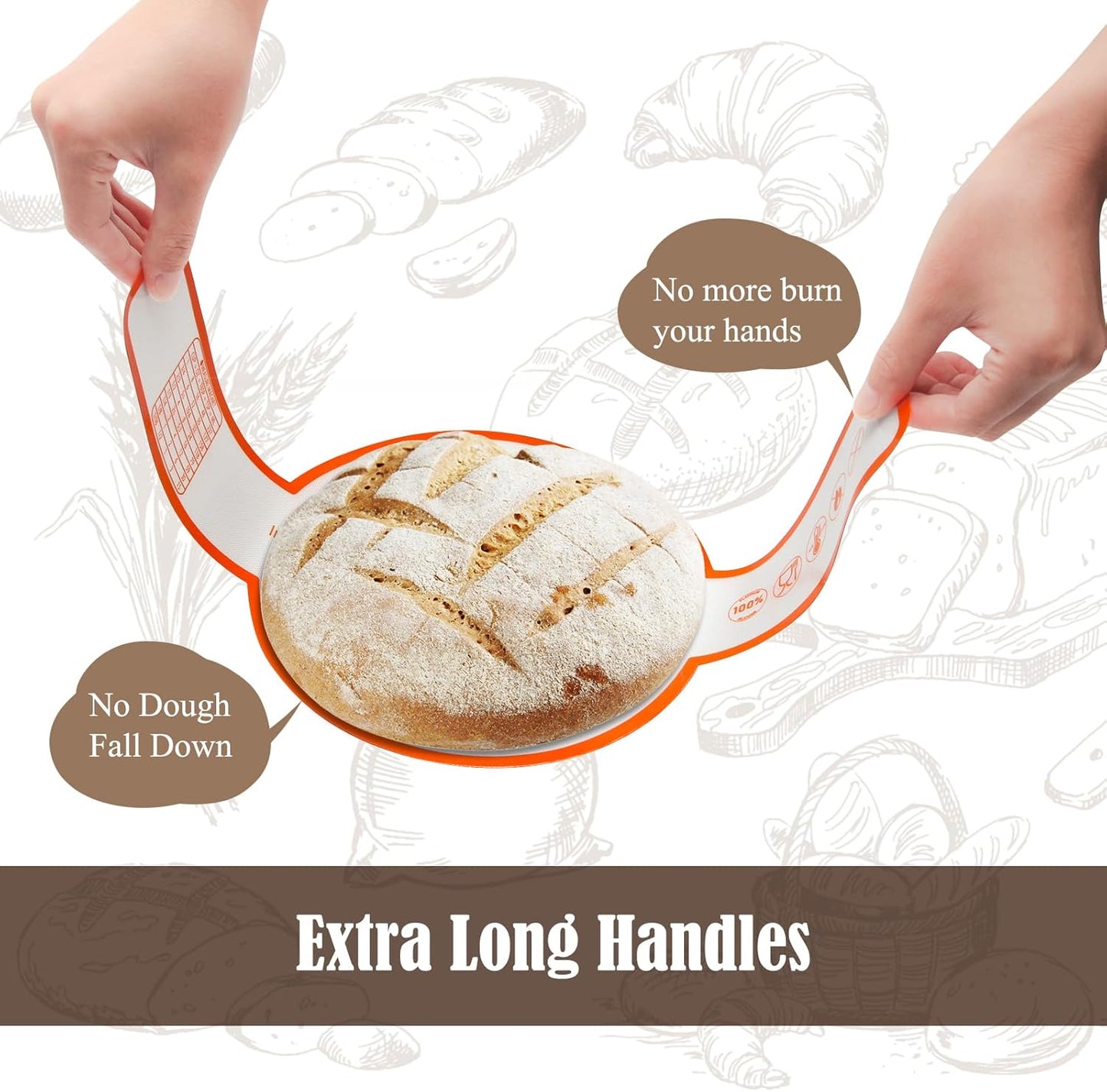 Dluxe Ave. Silicone Bread Sling Mat for Dutch Oven/Non-Stick & Easy Clean