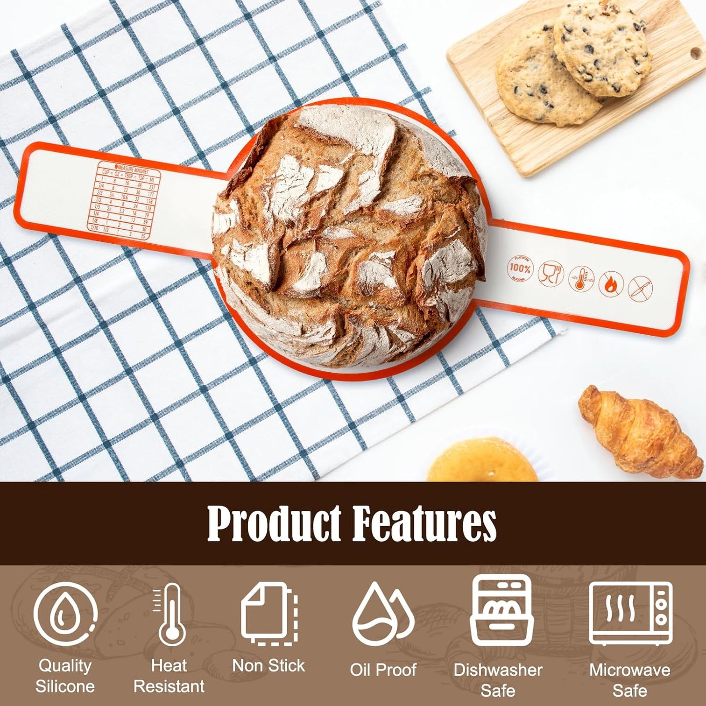 Dluxe Ave. Silicone Bread Sling Mat for Dutch Oven/Non-Stick & Easy Clean