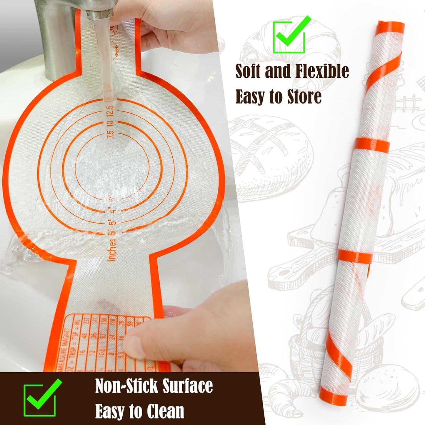 Dluxe Ave. Silicone Bread Sling Mat for Dutch Oven/Non-Stick & Easy Clean