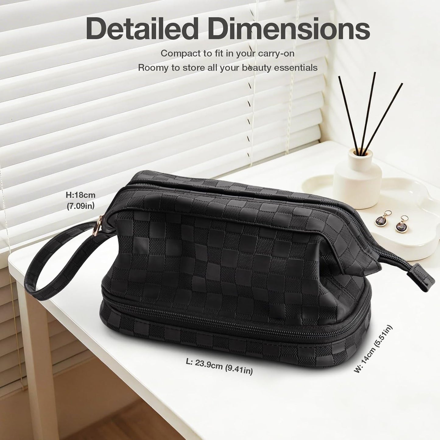 Dluxe Ave. Large Travel Bag Essentials/ Toiletry Bag / Black
