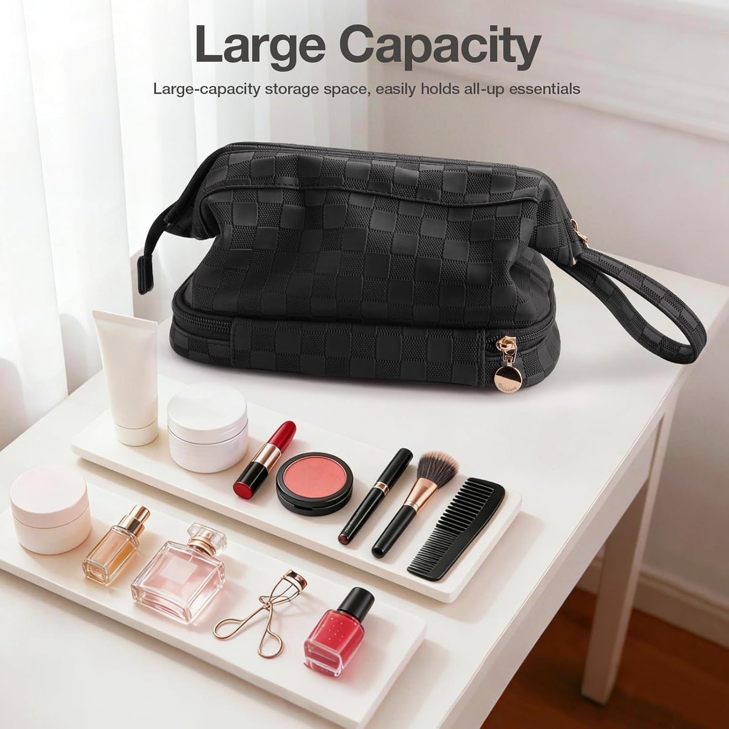 Dluxe Ave. Large Travel Bag Essentials/ Toiletry Bag / Black
