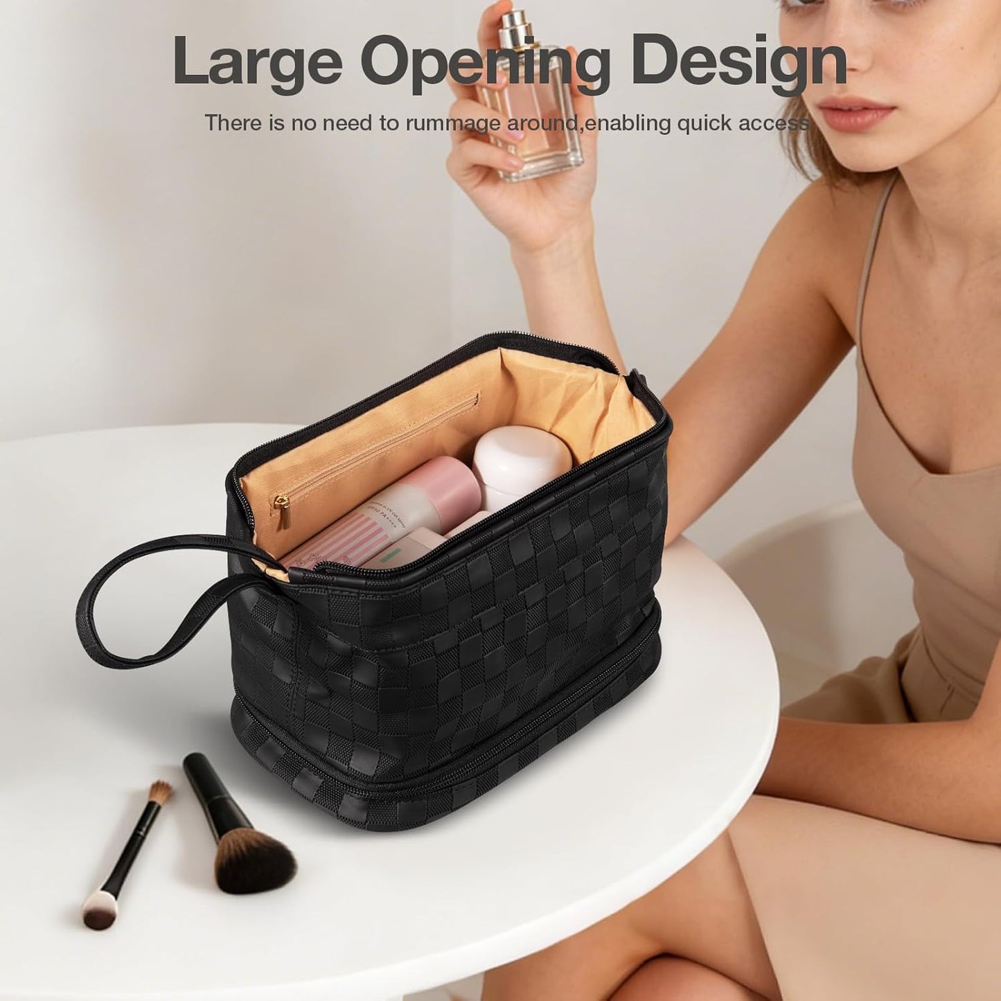 Dluxe Ave. Large Travel Bag Essentials/ Toiletry Bag / Black
