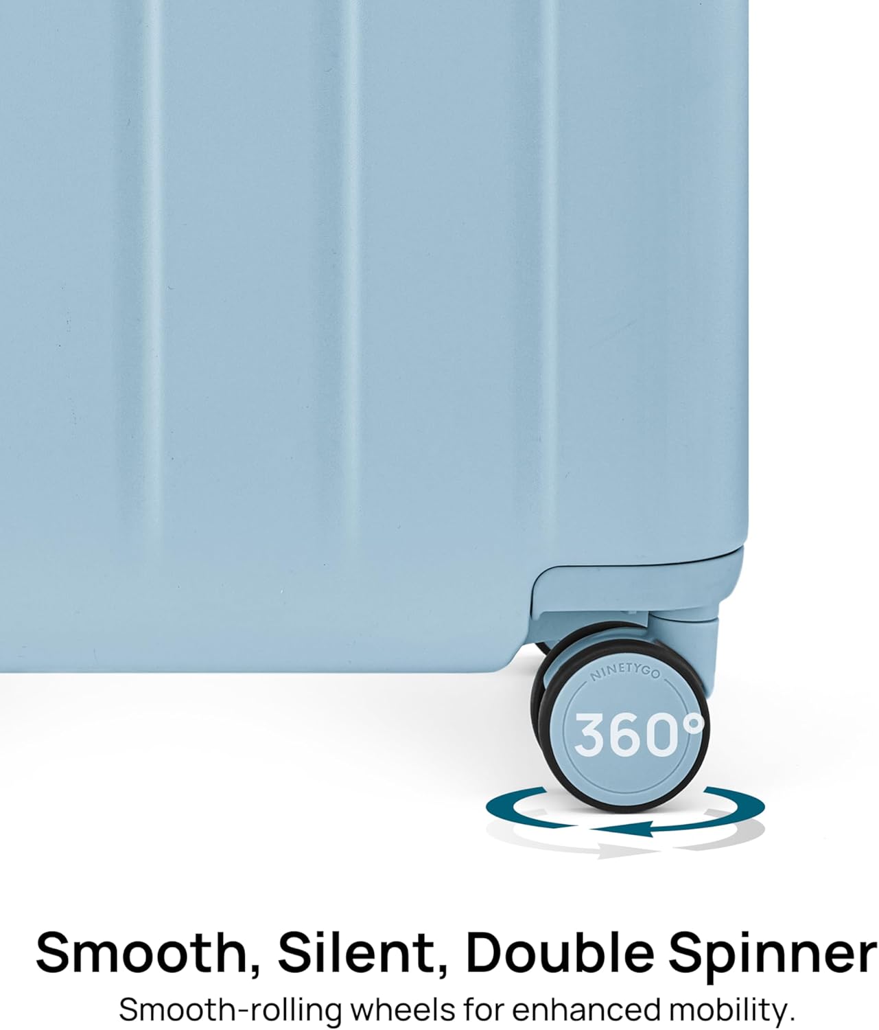 Dluxe Ave. Hardside Scratch resistant Luggag Spinner Wheels/Airline Approved/ Lightweight/TSA Lock (Sky Blue) Checked-22-Inch