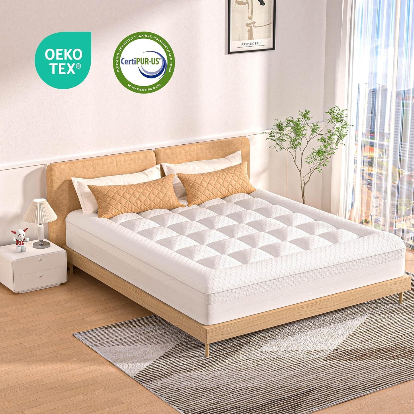 Dluxe Ave. ( QUEEN ) Mattress Topper 3 Inch, White