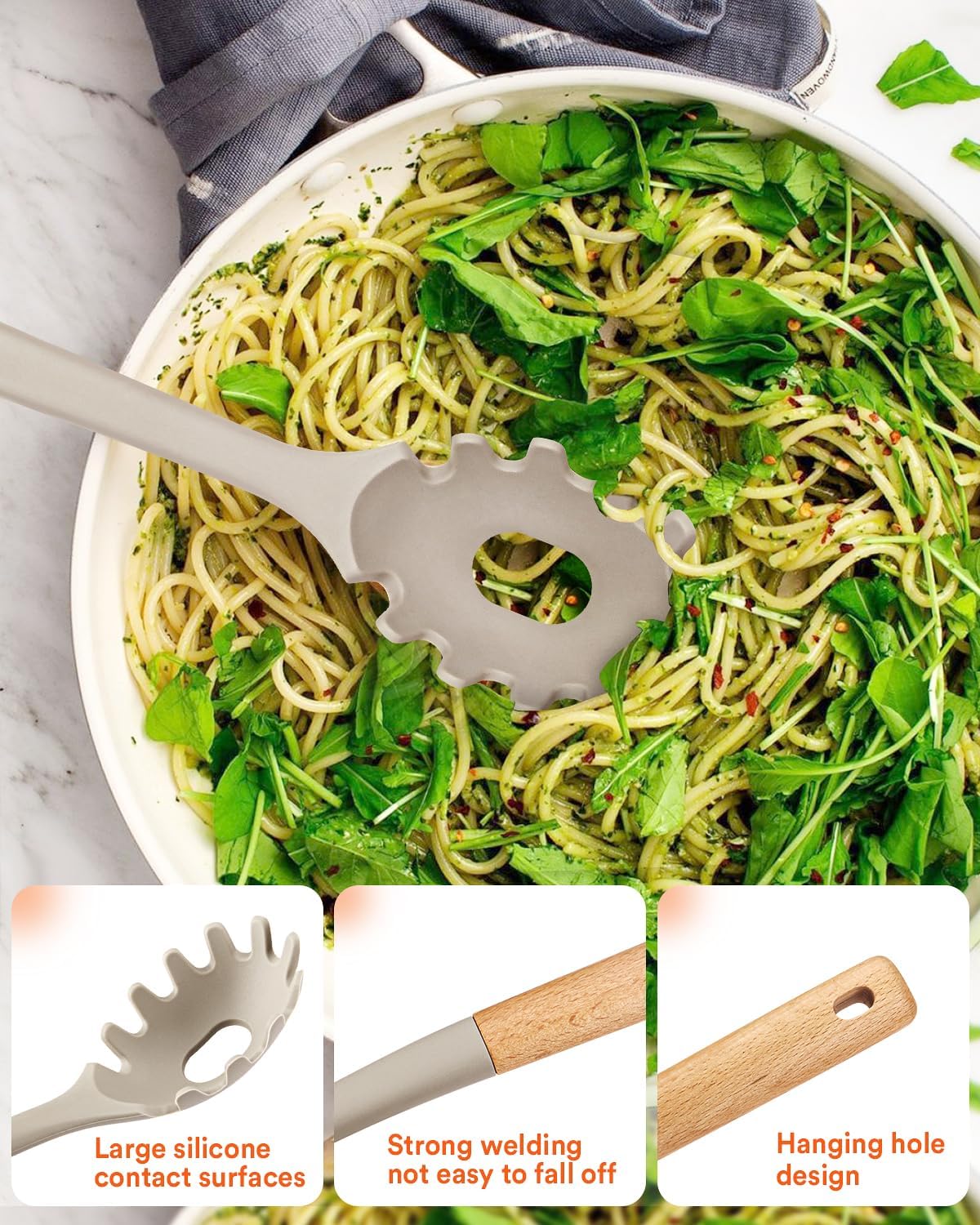 Dluxe Ave. 13Pcs Silicone Cooking Utensil Set/ Wooden Handles