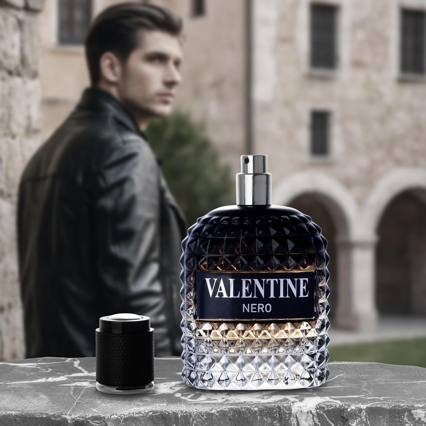 Dluxe Ave. Valentine Nero for Men - Woody Aromatic Fragrance with Floral and Mineral Notes - Masculine Scent - 100ml