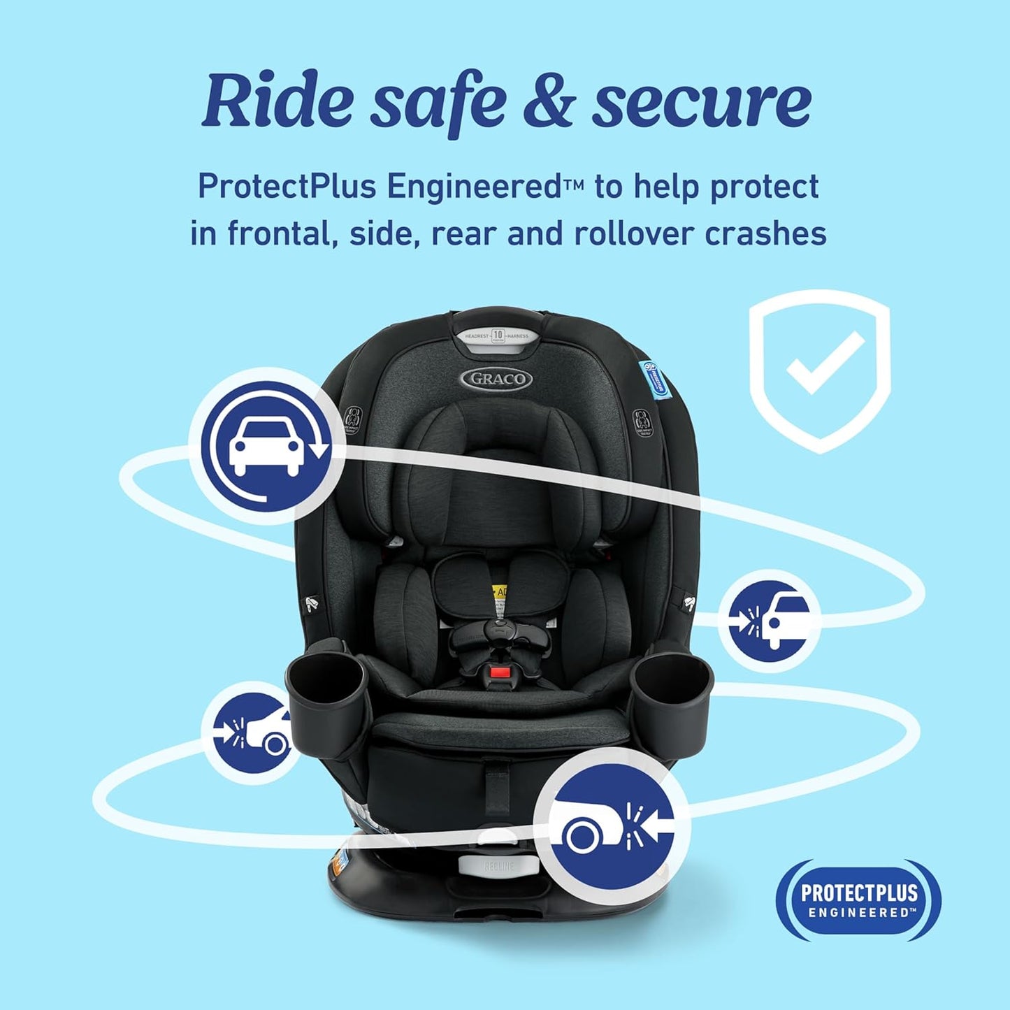 Dluxe Ave. 3-in-1 Rotating Convertible Car Seat Rear to Forward Facing/ Booster